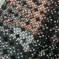 Wholesale Haute Crystals Rhinestone White Square Diamonds Rhinestone Beaded Mesh Fabric