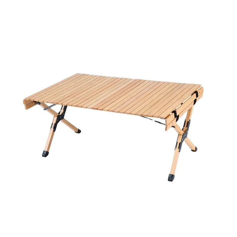 Manufactory Wholesale Portable Solid Wood Camping Picnic Table Outdoor Roll up Camping Dining Tables With Carry Bag