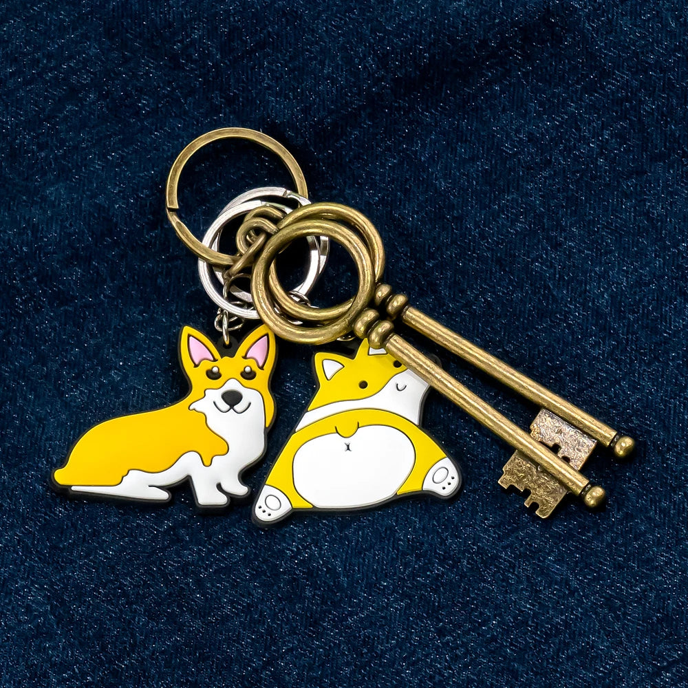 New Arrival Kawaii Keychains Custom Cartoon Keychain with Flower Fruit and Silicone Keychain Charms for Bags Keys