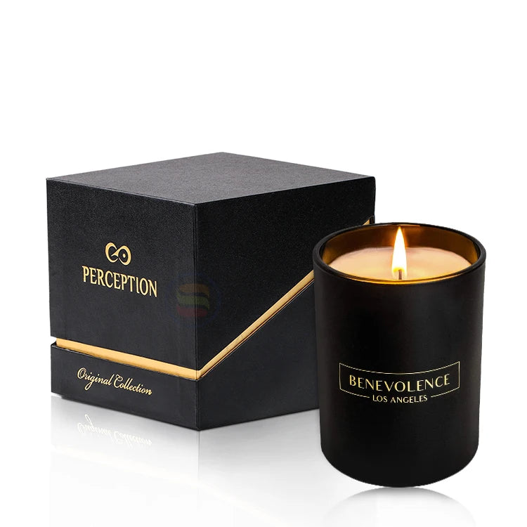 Elegant Custom Candle Jar Boxes Two Pieces Wholesale Packaging with Spot UV Logo Matt Lamination Embossing Made From Cardboard