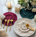 Cotton Macrame Coasters Heat Resistant Absorbent Handmade Woven Eco-Friendly Europe Bohemian Style Multi Color Customized Mats