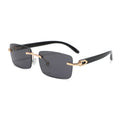 Factory Wholesale Custom Logo Rimless Sunglasses Rectangular Square Frames Custom Designer Rectangle Metal Men Sun Glasses