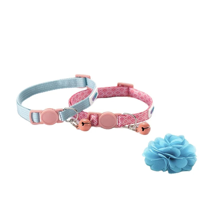 UFBemo 2pcs Pack Manufacturer Cute Breakaway Buckle with Bells Pet Necklace Cat Collar