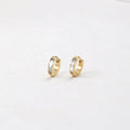 Women 18k Gold Platting Stainless Steel 13mm Shell Inlay Dainty Small Hoop Huggie Earrings