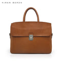 Hiram Beron Italian Full Grain Vegetable Tanned Laptop Bag Leather Briefcase