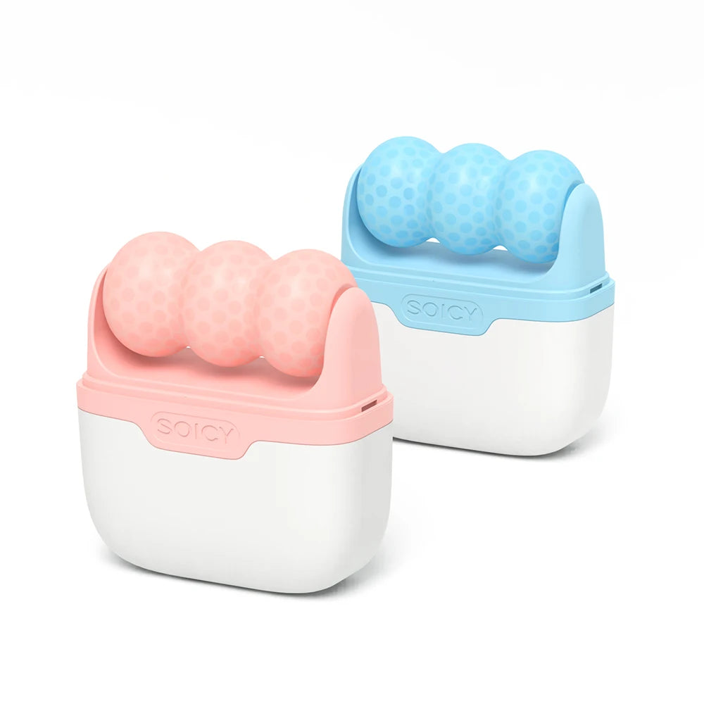 Skin Cooling Ice Roller Soicy S30 W Shaped V Shaped 2 Heads Face and Body Massage Roller for Skin Lifting Skin Tightening