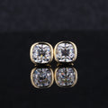 Starsgem Cushion Old European Cut 14k Moissanite Stud Bridal Gold Costume Earrings