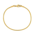 New Stainless Steel 1mm 1.5mm 2mm Snake Chain Custom Charm Women Jewelry Gold Plated Bracelet