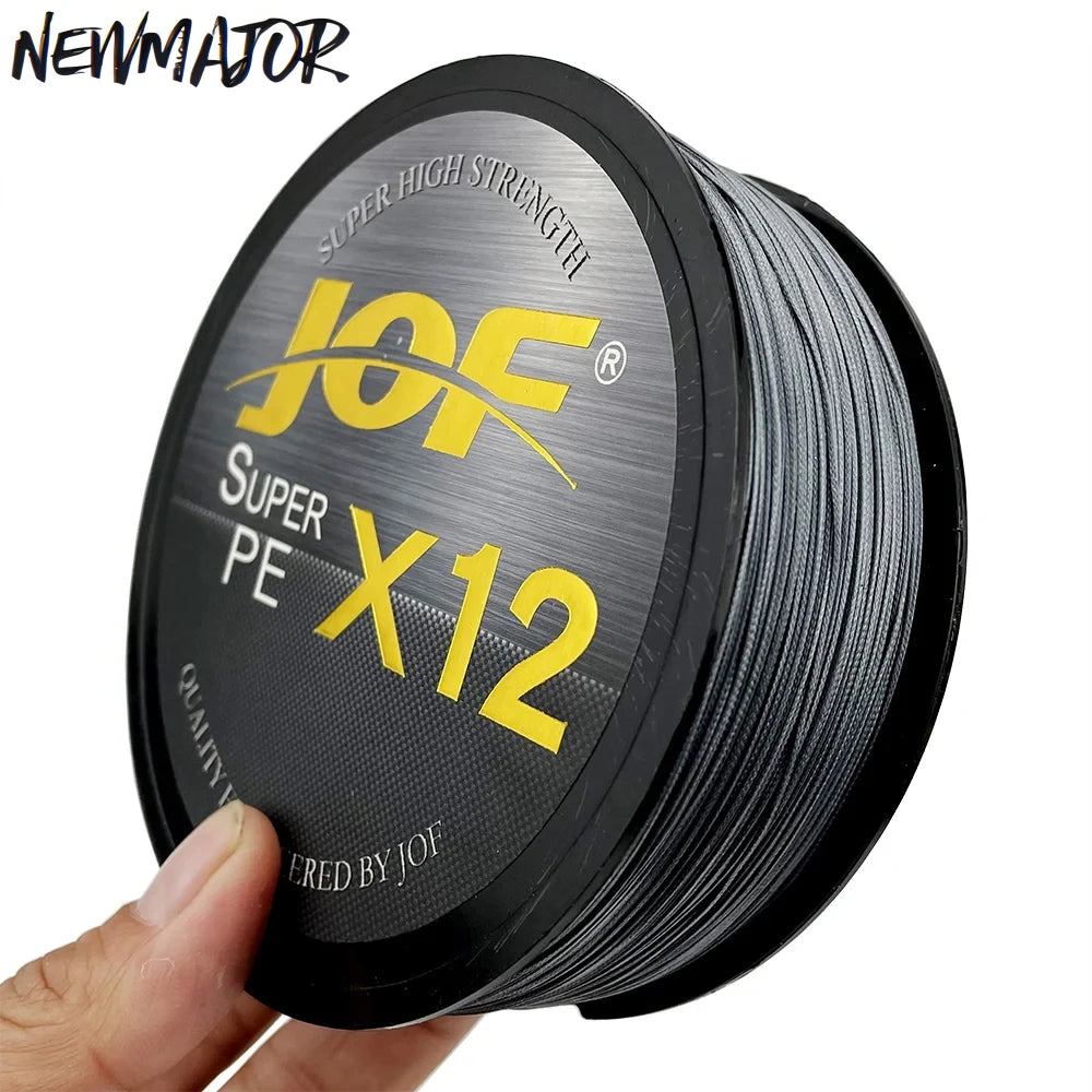 JOF X12 500m 9 Colors Braided Wire Fishing Line Super Strength Floating Line for River Lake Stream & Ocean Beach Fishing