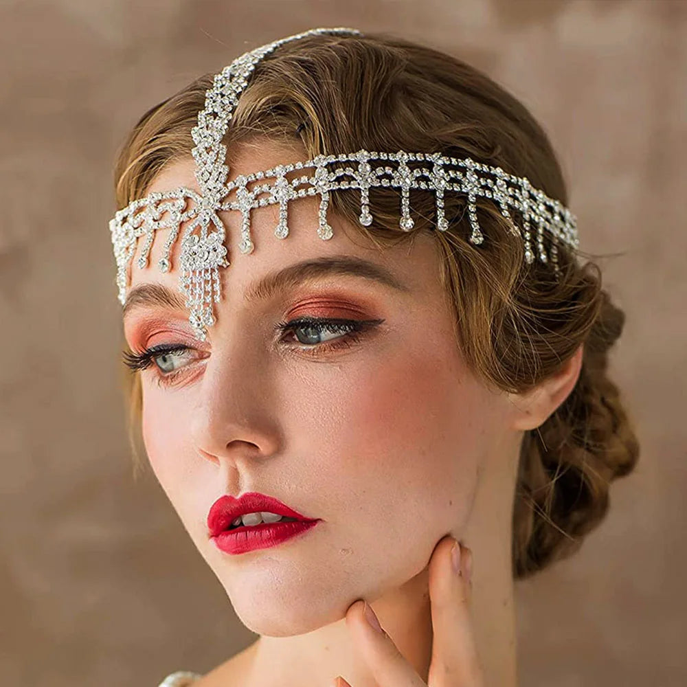 Crown Tassel Headbands Headpiece Prom Hair Ornaments Wedding Head Jewelry Accessories Crystal Bridal Tiara