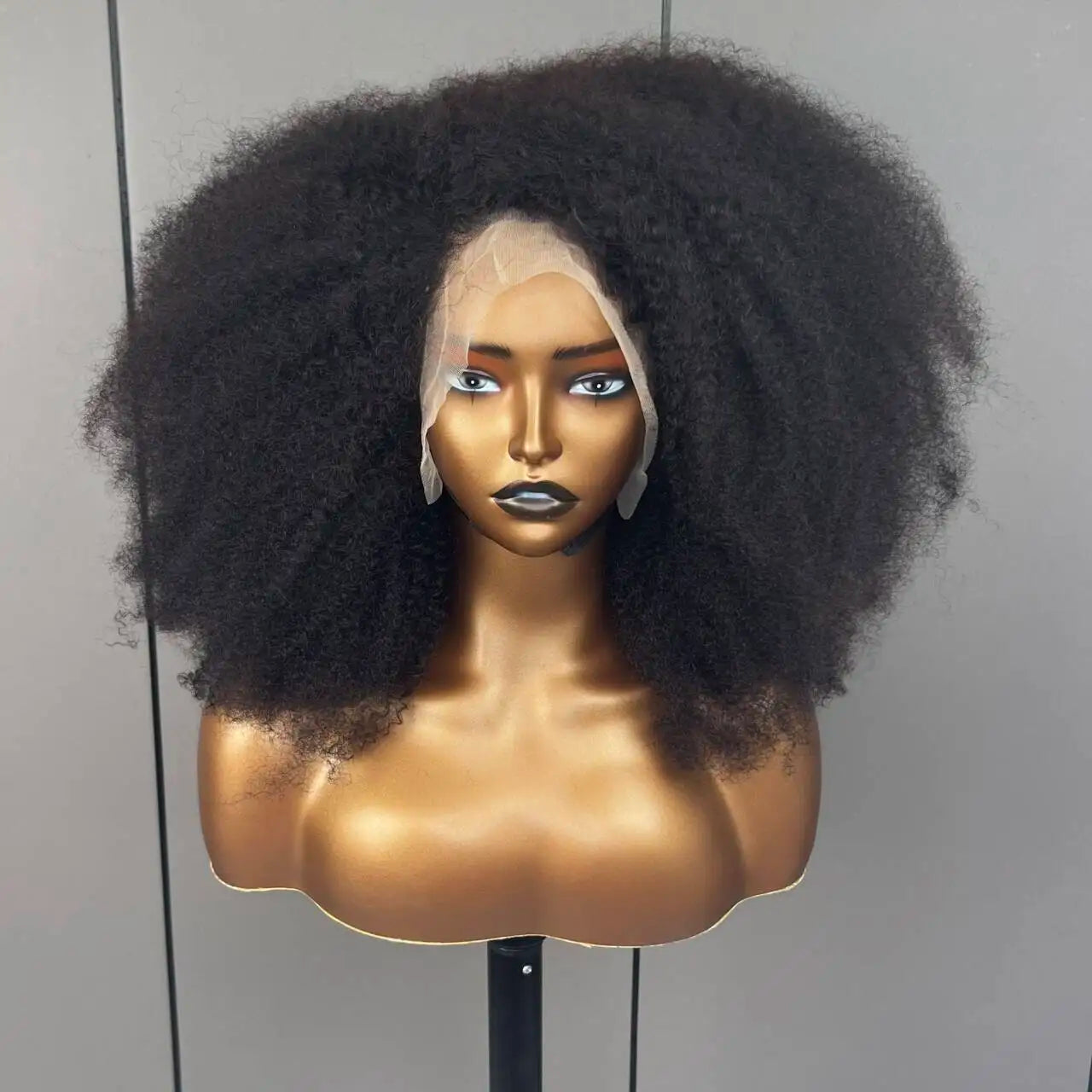 13x4 Frontal Afro Kinky Curly Wig for Black Women Factory Wholesale Cheap Women Indian Curly Wig
