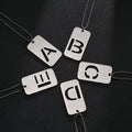 NEWNORTH Initial Letter Pendant Necklace Stainless Steel Wholesale Jewelry Letter Hollowed Out Dog-tag Pendant Necklace for Men