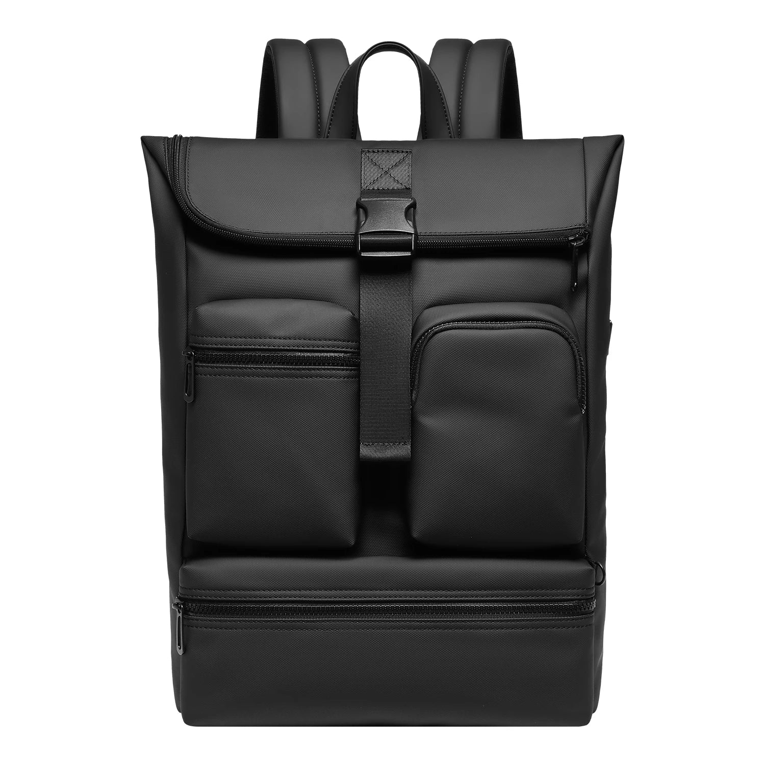 Men's Vintage Winter Waterproof Laptop Backpack with Zipper Closure Anti-Theft USB Port for Business Travel