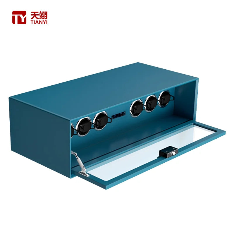 High-End Leather Watch Winder with Fingerprint Lock Safe Smart Drawer Wardrobe Hardware