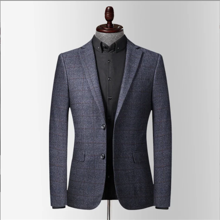Men's Single-row  Two-button Suit Jacket Business Jackets Suits
