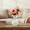 LIVEFUN Creative Simple Line Big Ceramic Tabletop Vase European Style Elegant Fine Plain White Wedding Handmade Eco-Friendly