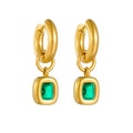 2023 New Non Tarnish 316L Stainless Steel Hoop Earrings 18k Pvd Gold Plated Zircon Drop Earrings for Women Lady