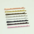 5.5cm White Waved Metal Bobby Pins Plain Hair Slider for DIY Hair Bows Accessories Pink Coffee Black Silver