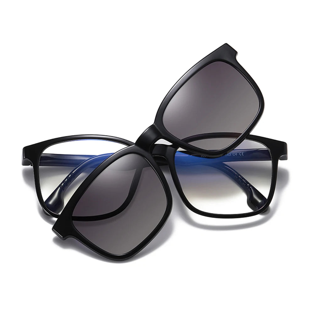 Sparloo 95915 2 in 1 Adult Blue Light Blocking Clip on Vintage Sunglasses Polarized Glasses Clip Magnetic