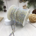 SINRONG SS16 Bling Rhinestones Claw Chain 2-Row Diamond Chain for Shoes Garments Bags-Flatback Glass Crystal Sew-on Technique
