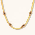Dingran 2023 Hot Selling Stainless Steel Eye Chain Necklace Gold Plated Necklaces Jewelry for Women