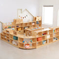 Modern Solid Wooden Kids Storage Toys Cabinet Set for Preschool Use Cute Wooden Kids Furniture Montessori Furniture