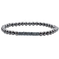 Simple Fashion Elastic Hematite 4MM Round  Beads Bracelet Crystal Stone Bracelet Suitable for Men and Women