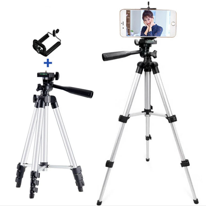 Auto Adjustable Mini Portable Tripods Aluminum Mobile Phone Camera Head Selfie Stick Holder Tripod Stand