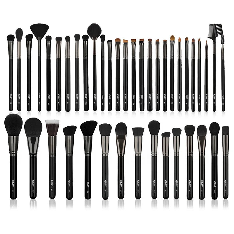 EMF Professional Makeup Brush Set 42pcs Synthetic Hair Foundation Eyeshadow Brushes Concealer Large Capacity Holder Tools Set