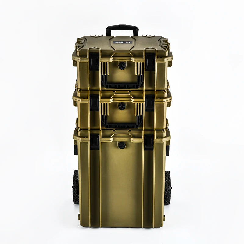 GLARY Trolley Tool case Box Organizer Shockproof Portable Tool case Box With Wheels Durable Rugged Tool Equipment Box case