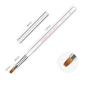OEM Professional Clear Acrylic Handle Flat Gel Brush with High Quality PET Nylon Hair UV Gel Brush for Nail Gel Polish BW6-16