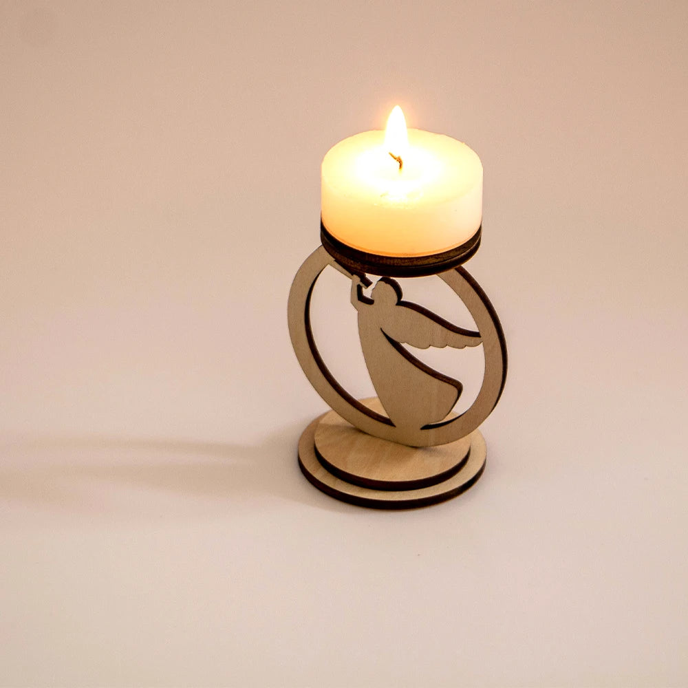 2025 New Popular 3D Creative Wooden Candle Stand Christmas Mantelpiece Decor
