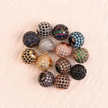 4mm 6mm 8mm 10mm Gold Jewelry Accessories Micro Paved Cubic Zirconia Crystal Round Beads for Diy Making