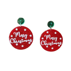Cute Gingerbread Man Xmas Tree Acrylic Earrings for Women Sweet Cartoon Accessories for Merry Christmas Santa Earrings Fashion
