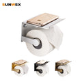 Modern Space Aluminum Self Adhesive Toilet Paper Holder with Shelf Toilet Roll Holder Toilet Paper Holder