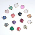 Wholesale Faceted Gem Stone Heart Pendant Gold Plated Black Pink Crystal Love Heart Necklace Pendant for Women