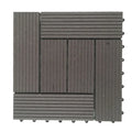 Modern Brushed Interlock Waterproof WPC Outdoor Decking Tile 300*300mm DIY 3D Embossed Garden Tile