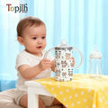 Topjlh Sublimation Blanks 12oz Stainless Steel Tumbler Kids Sippy Water Bottle with Lid Straw for Hot Cold Beverages