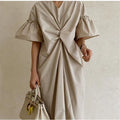 Wholesale  2021 Summer Korean Version Casual Loose Large Size Over the Knee Long Dress Fashion Elegant  Irregular Dress