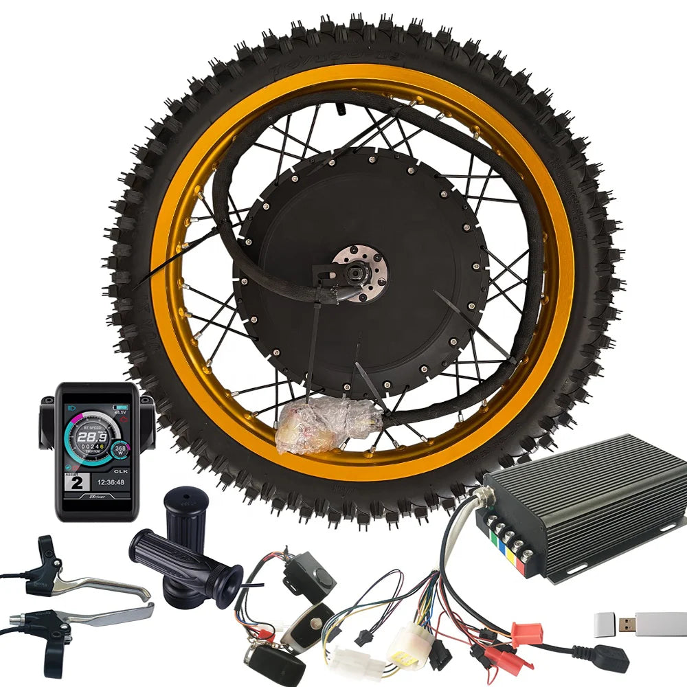 QS273 8KW 3.5T/5T High Speed Hub Motor Electric Motorcycle Conversion Kit with LED Display 72V 8000W for Electric Bicycle