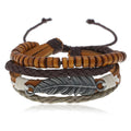 New Fashion Leather Charm Bracelets with Feather Accessories Personalized Jewelry for Bracelet Personality