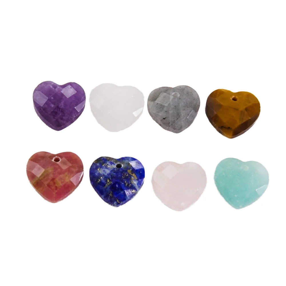 Good Quality Wholesale 13mm Lapis Lazuli Gold Plated Punk Style Love Shaped Pendant with Hole