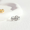 Chris April Vintage 316L Stainless Steel PVD Plating Minimalist Twist Chain Grain Finger Ring