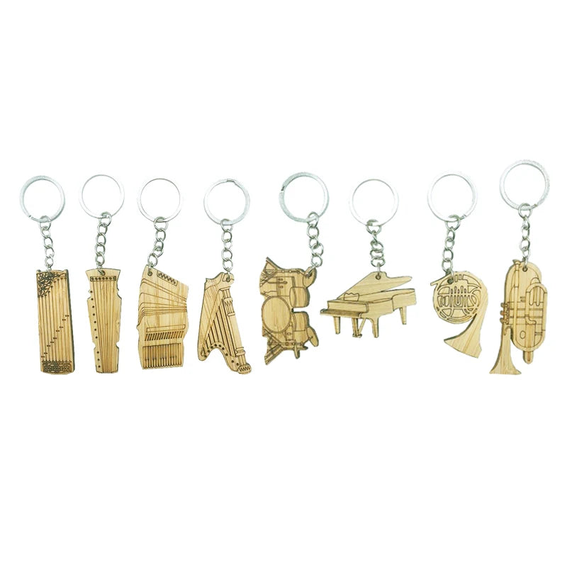 Elegant Custom Laser Cut Bamboo Keychain Personalizable Wood Keyring