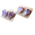 Gemstone Crystal and Raw Amethyst Gemstone Earring for Women