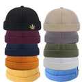 Adjustable Fashion Skull Baseball Cap Without Visor Wholesale Leather Patch Docker Cap Hat