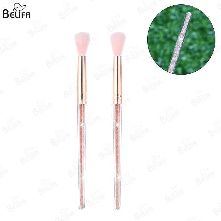 Pretty clear Transparent Diamond Handle Soft Fluffy Vegan Synthetic Hair Eye Lash Eyelash Extension Bath Wash Cleansing Brush
