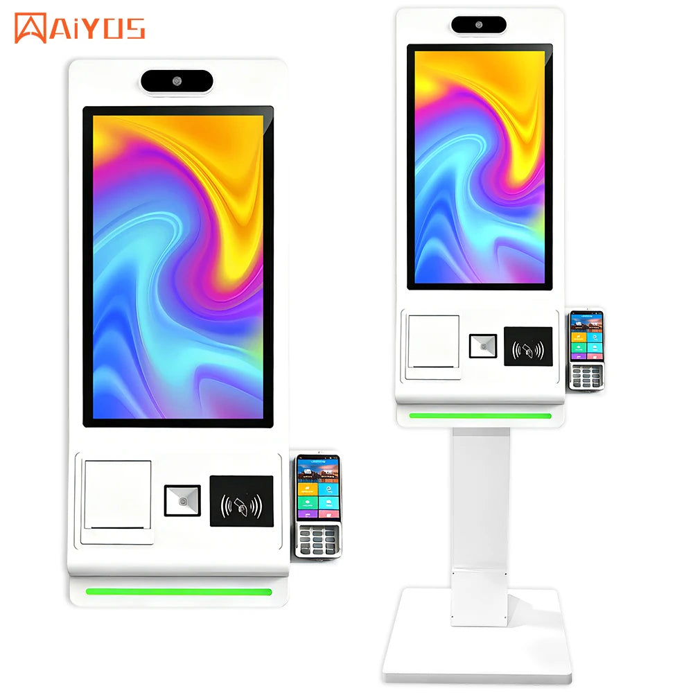 Aiyos 24 Inch Android Self Service Machine Touch Screen Self Ordering Payment Kiosk