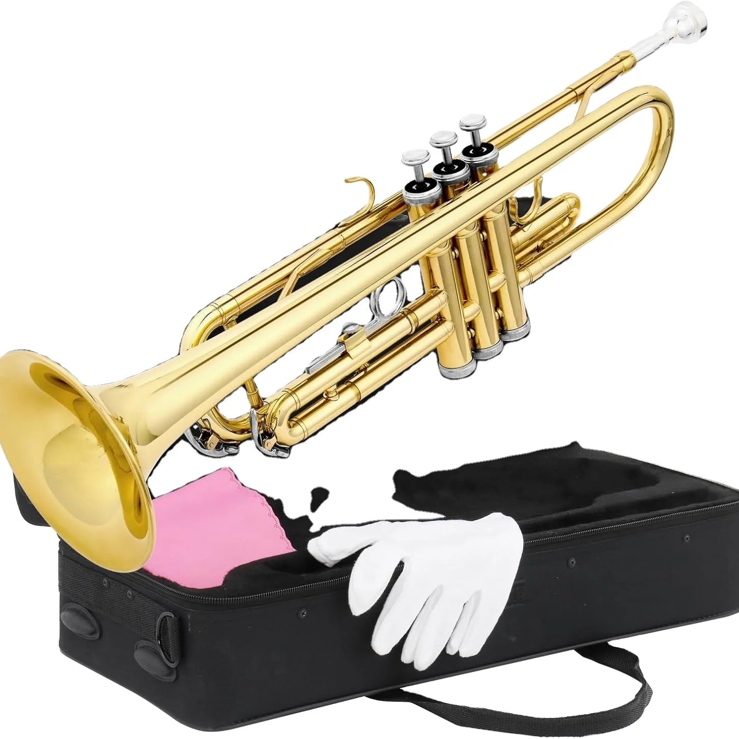 Lacquered Gold Trumpet Musical Instrument B-flat Key Student Adult Beginner Nickel Plated Silver Trumpet Musical Instrument