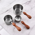 Creative Gourd Wooden Handle Coffee Powder Cupping Spoon Cuchara Medidoras Metal 304 Stainless Steel Measuring Spoon